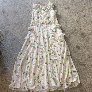 Ted Baker London Floral Maxi Dress in Pink and Green